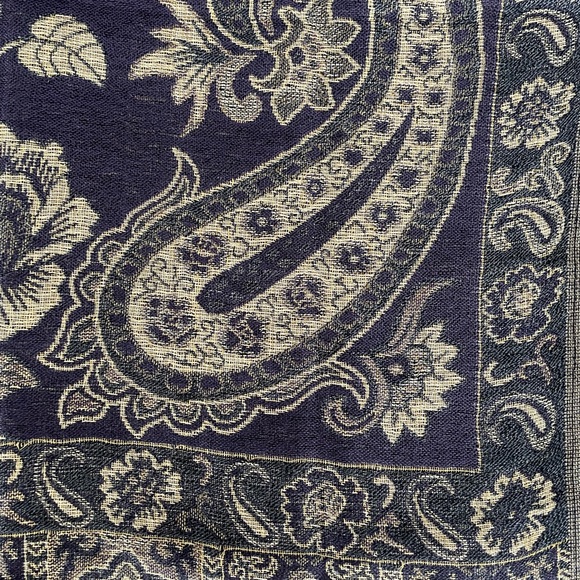 Elegant Reversible Paisley Pashmina Scarf with Fringe Tassels - Picture 4 of 7